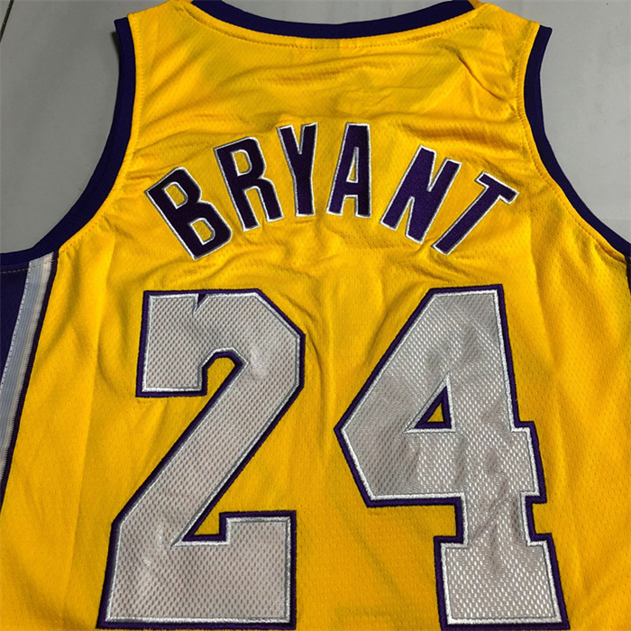 Camiseta Los Angeles Lakers Kobe Bryant NO 24 Mitchell & Ness 2009-10 Amarillo